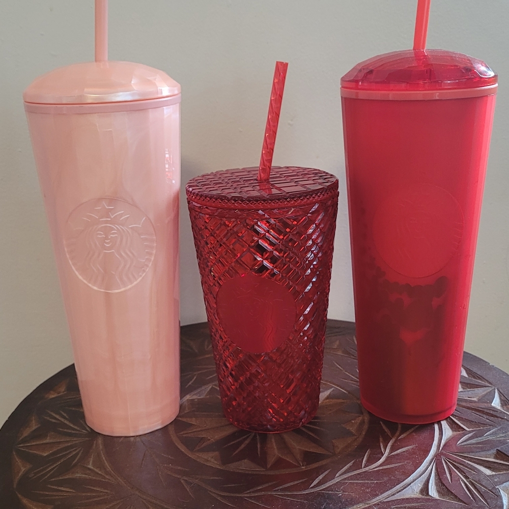 Starbucks Red and Pink Tumbler Set